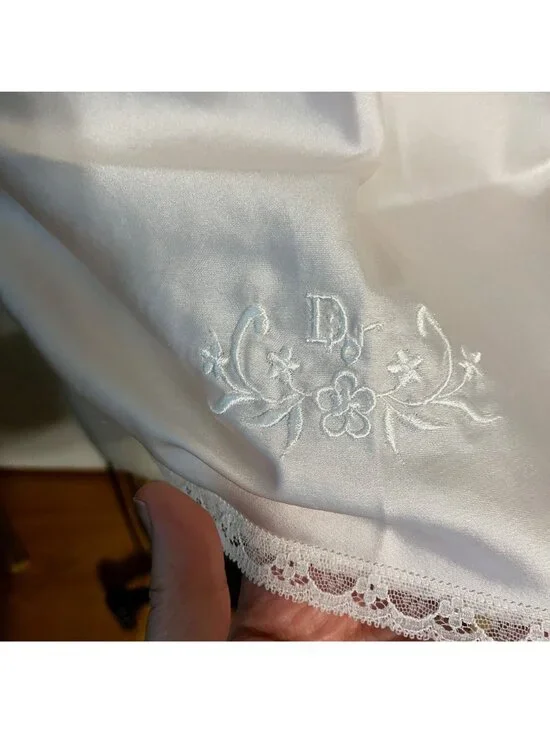 Vintage CHRISTIAN DIOR Satin Baby Pink Lace Cami  Size Large - Picture 3 of 9